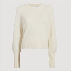 Hill House Home- The Cropped Sylvie Sweater, Cream Merino Wool / XS, cropped